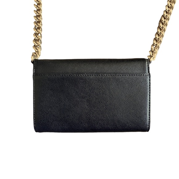 Michael Kors Crossbody Wallet Purse - Black with Gold Hardware - Picture 2 of 6